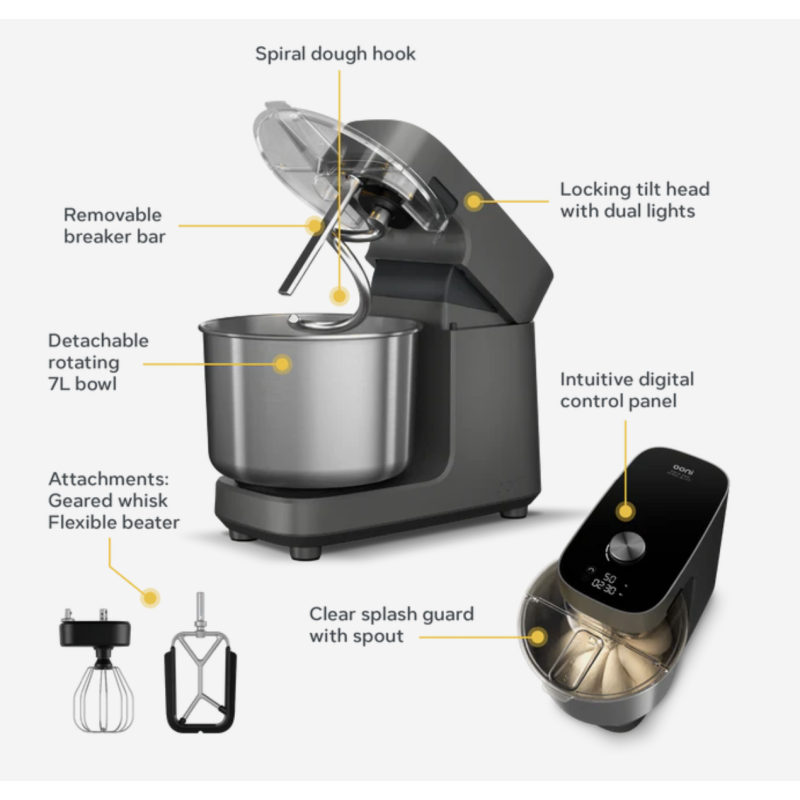 Halo Pro Spiral Mixer  UU-P31500 Gris| fourapizza.fr