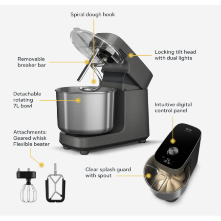 Halo Pro Spiral Mixer  UU-P31500 Gris| fourapizza.fr